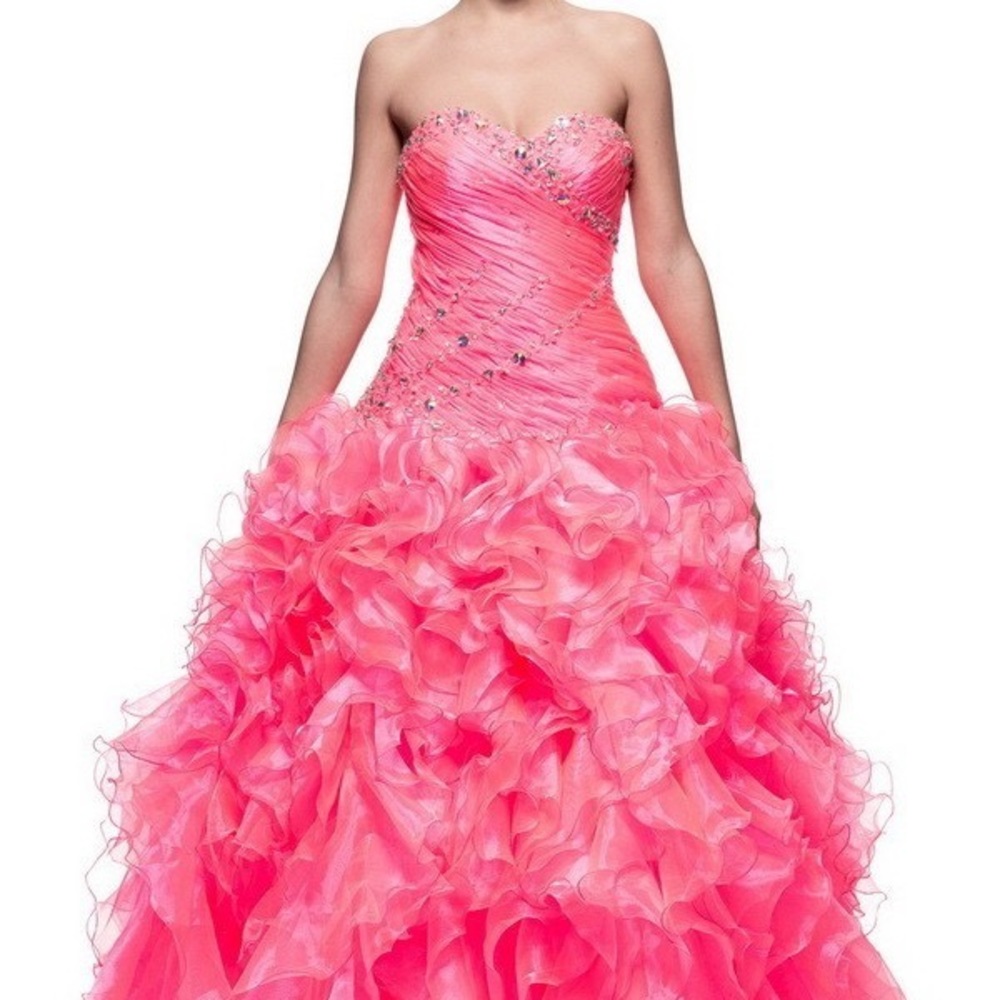 Hot Pink Backless ball gown